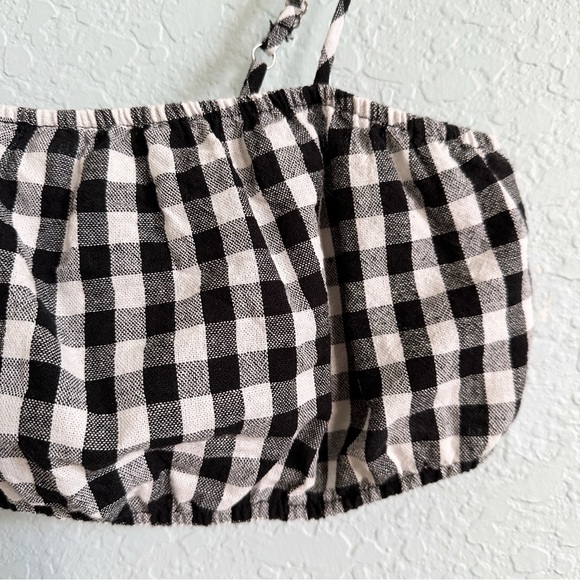 NWOT•Vada Winter•the Lake Crop Top•Black and White Gingham•Womens - Picture 2 of 7